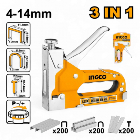 Alte unelte si accesorii - Capsator industrial + 400 capse + 200 cuie