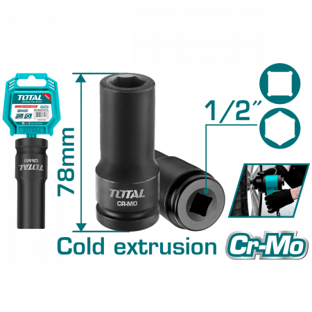 Chei tubulare - Cheie tubulara de impact, 1/2", 17 mm, CrMo