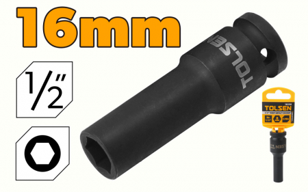 Chei tubulare - Cheie tubulara lunga de impact, 1/2", 16 mm, CrMo