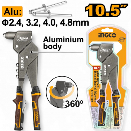 Alte unelte si accesorii - Cleste popnituri  cap 360 grade 10.5"