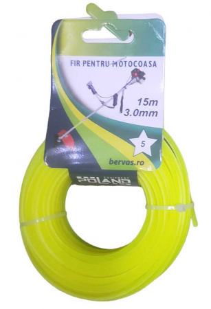 Casa si gradina - Fir pentru motocoasa plastic, 3,0 mm x 15m