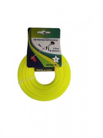 Casa si gradina - Fir pentru motocoasa plastic, 4,0 mm x 15m