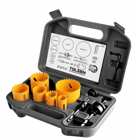 Scule si unelte - Set de 9 carote bi-metal, diverse utilizari, pentru uz electric