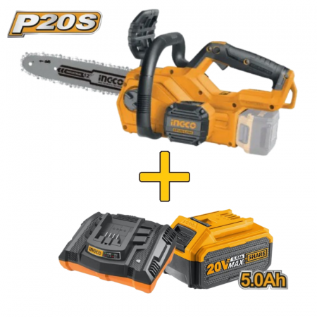 Scule cu acumulator si accesorii - Motofierastrau 20V + Acum. 5Ah + Incarcator rapid
