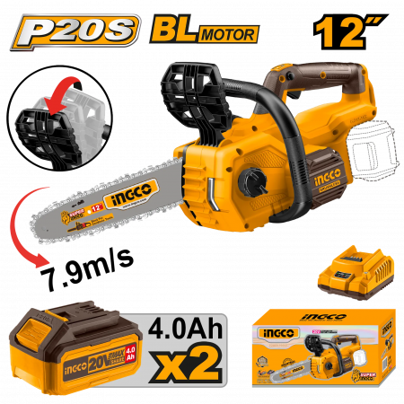 Scule cu acumulator si accesorii - Motofierastrau 20V cu 2 acumulatori 4Ah