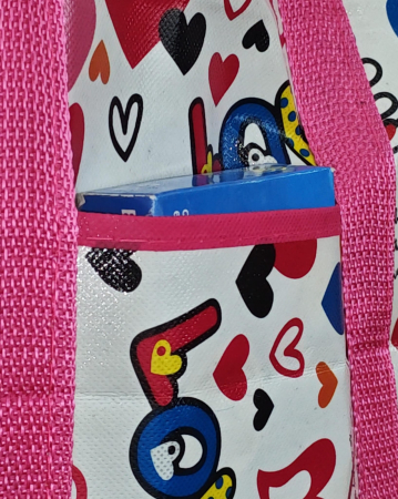 Set 2 sacose rafie,BIGBAG color pink happy,MDY,manere consolidate,buzunar lateral,fermoar dublă închidere,60X45X20 cm - MDY [4]