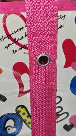 Set 2 sacose rafie,BIGBAG color pink happy,MDY,manere consolidate,buzunar lateral,fermoar dublă închidere,60X45X20 cm - MDY [2]