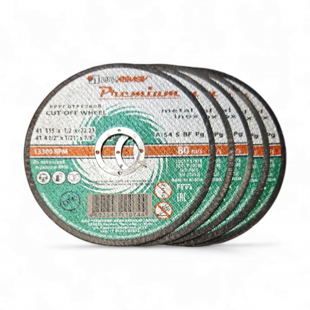 Scule si unelte - Set 5 discuri PREMIUM, debitat metal, 115x1.2x22.23mm