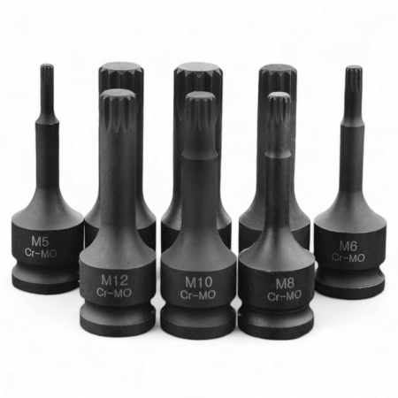 Set biti M spline de impact 1/2, trusa 8 pcs