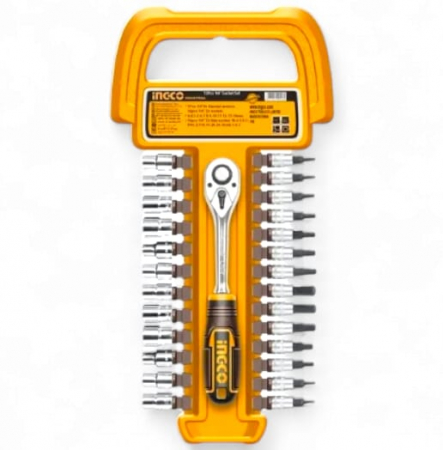 Set chei tubulare, cu clichet, 1/4'', 27buc [1]