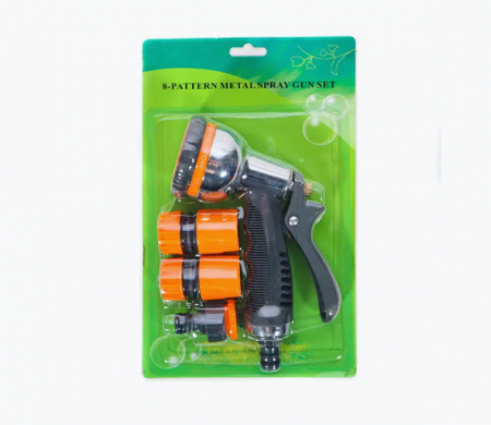 Casa si gradina - Set pistol pentru stropit, 8 functii, 3 conectori inclusi