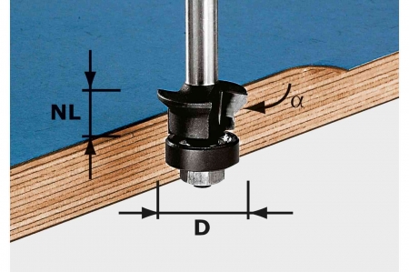 Freze - Festool Freză pentru faţetare şi frezare coplanară HW S8 D24/0° +45°