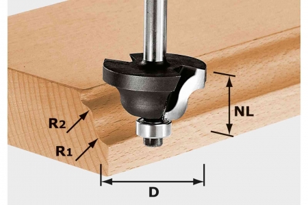 Frezare - Festool Freză de profilat (rază dublă) HW S8 D31,7/R4/R4