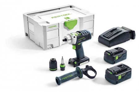  Masini de insurubat/Gaurit - Festool Masina de gaurit cu percutie, cu acumulator PDC 18/4 Li 5,2-Plus QUADRIVE