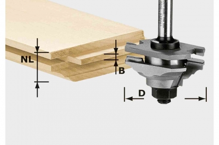 Freze - Festool Freză de profilat/cu arc HW S8 D46 x D12-FD