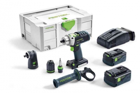  Masini de insurubat/Gaurit - Festool Masina de gaurit cu percutie, cu acumulator PDC 18/4 Li 5,2-Set-SCA QUADRIVE