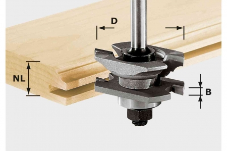 Frezare - Festool Freză de canelare şi de profilat HW S8 D46 x D12-NT