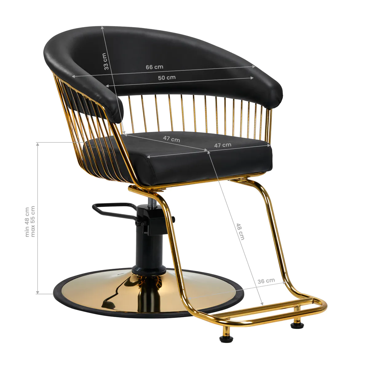 Scaun coafor Lille negru-auriu [5]