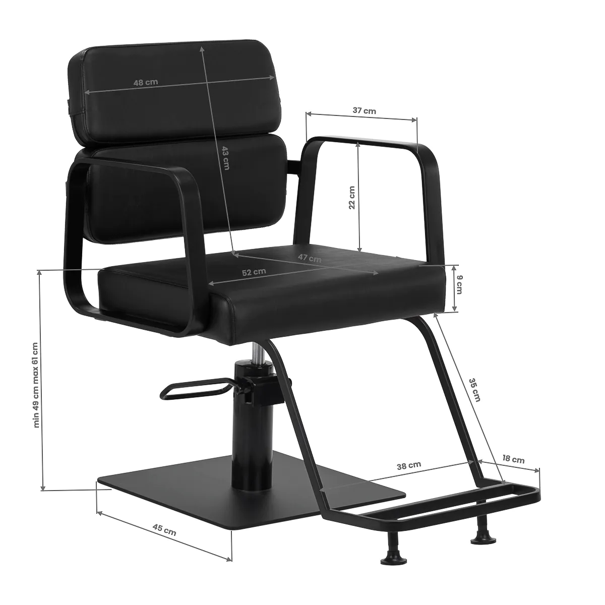 Scaun coafor Porto-BM negru [5]
