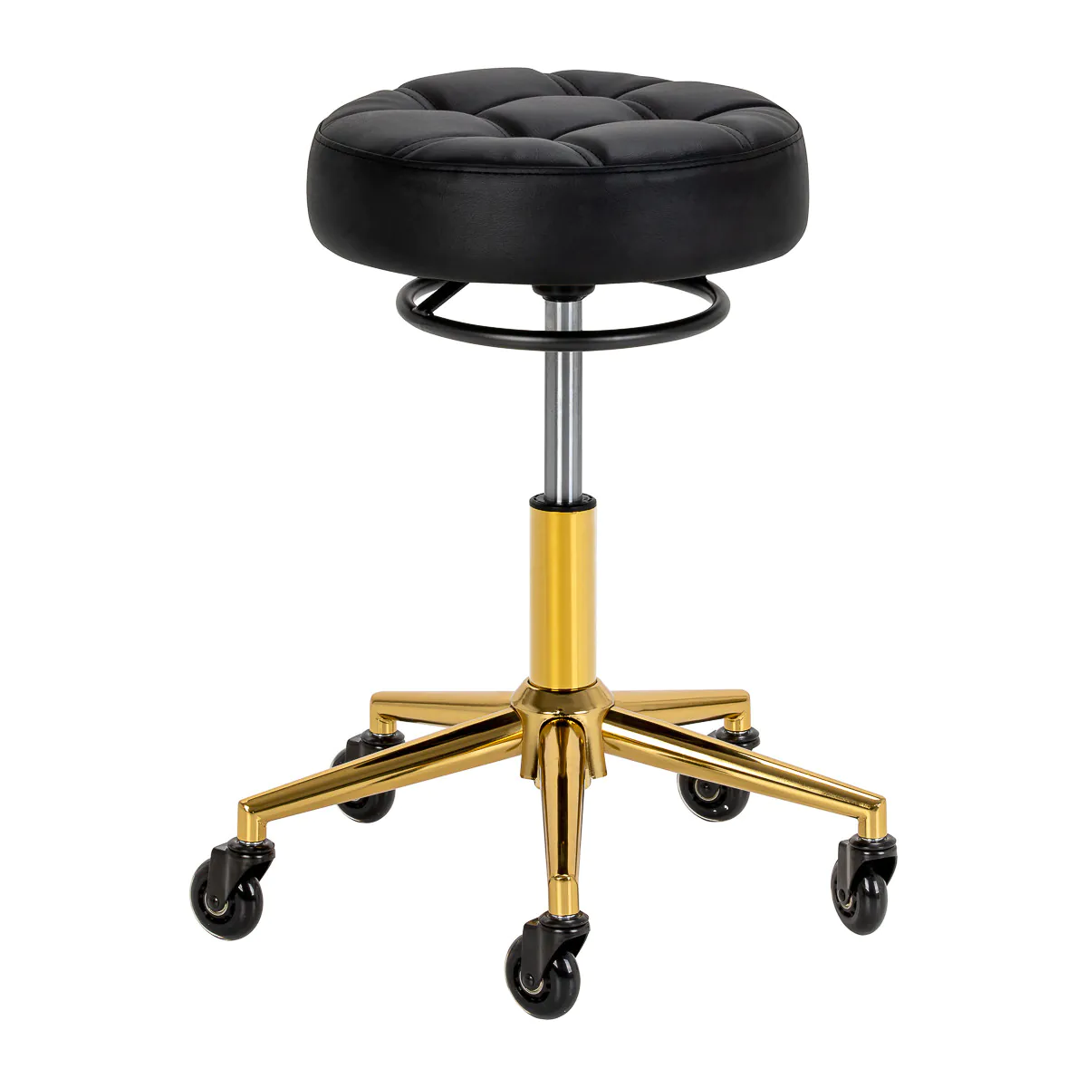 Taburet coafor D054G negru-auriu [2]