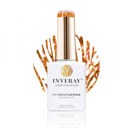Portocaliu - Inveray UV/LED Gel Nail Polish Luxury Collection N°144 AUTUMN FLAME