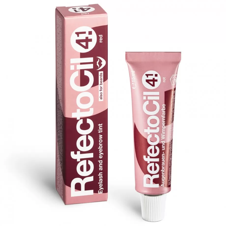 Vopsea și oxidanți pentru gene și sprâncene RefectoCil - RefectoCil Red Nr. 4.1 vopsea gene sprancene roscat 15 ml