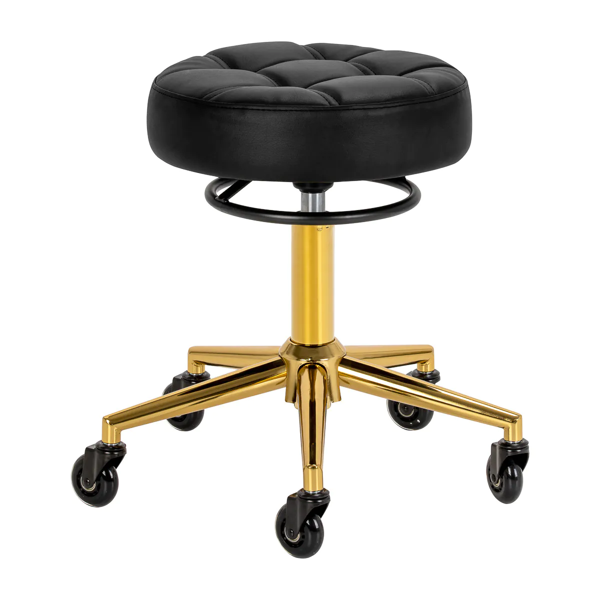 Mobilier coafor - Taburet coafor D054G negru-auriu