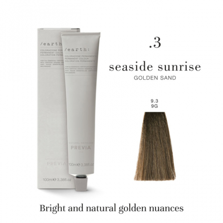 PĂR - Vopsea permanenta Previa Earth 9.3 9G Light Seaside Sunrise Golden Sand 100 ml