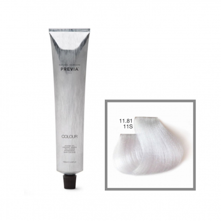 Vopsea de păr Previa Vibrant Shiny Colour - Vopsea permanenta Previa Vibrant Cold Colour 11.81 11S Ultra Platinum Silver Blonde 100 ml
