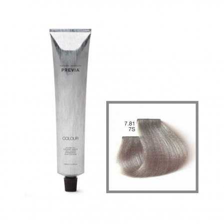 Vopsea de păr Previa Vibrant Shiny Colour - Vopsea permanenta Previa Vibrant Cold Colour 7.81 7S Medium Silver Blonde 100 ml