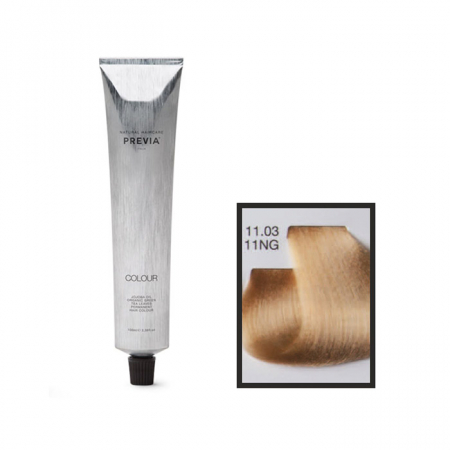 Vopsea de păr Previa Vibrant Shiny Colour - Vopsea permanenta Previa Vibrant Shiny Colour 11.03 11NG Natural Golden Ultra Platinum 100 ml