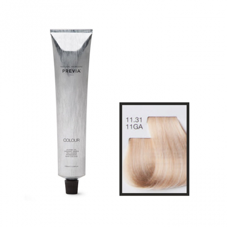 PĂR - Vopsea permanenta Previa Vibrant Shiny Colour 11.31 11GA Ultra Platinum Golden Ash 100 ml