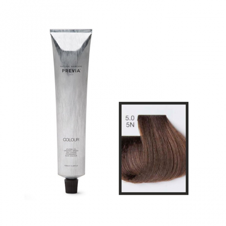 Vopsea de păr Previa Vibrant Shiny Colour - Vopsea permanenta Previa Vibrant Shiny Colour 5.0 5N Light Brown 100 ml