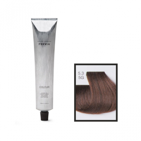 Vopsea de păr Previa Vibrant Shiny Colour - Vopsea permanenta Previa Vibrant Shiny Colour 5.3 5G Light Golden Brown 100 ml