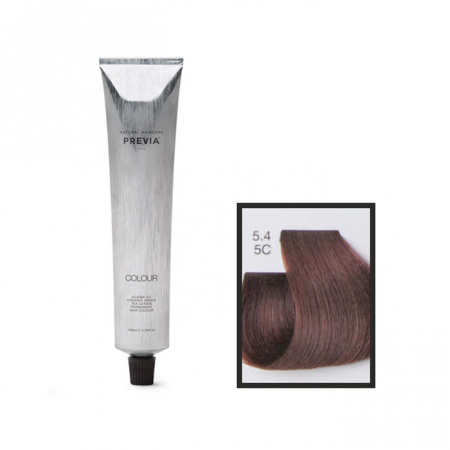 Vopsea de păr Previa Vibrant Shiny Colour - Vopsea permanenta Previa Vibrant Shiny Colour 5.4 5C Light Copper Brown 100 ml