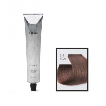 Vopsea de păr Previa Vibrant Shiny Colour - Vopsea permanenta Previa Vibrant Shiny Colour 5.41 5CA Light Copper Ash Brown 100 ml