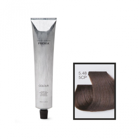 Vopsea de păr Previa Vibrant Shiny Colour - Vopsea permanenta Previa Vibrant Shiny Colour 5.48 5CP Light Copper Pearl Brown 100 ml