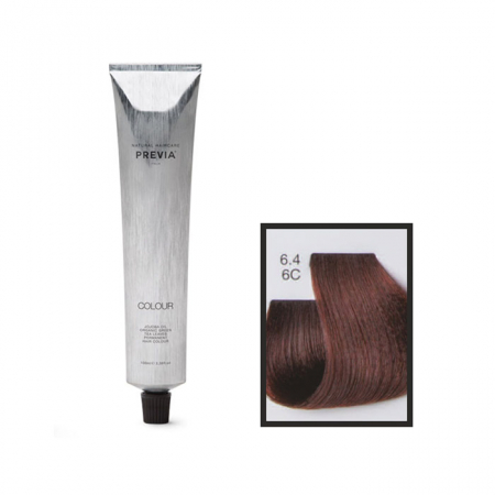 Vopsea de păr Previa Vibrant Shiny Colour - Vopsea permanenta Previa Vibrant Shiny Colour 6.4 6C Dark Copper Blonde 100 ml