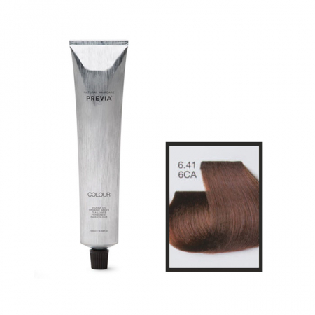 Vopsea de păr Previa Vibrant Shiny Colour - Vopsea permanenta Previa Vibrant Shiny Colour 6.41 6CA Dark Copper Ash Blonde 100 ml