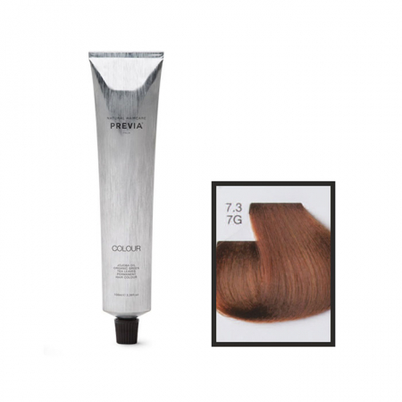 Vopsea de păr Previa Vibrant Shiny Colour - Vopsea permanenta Previa Vibrant Shiny Colour 7.3 7G Medium Golden Blonde 100 ml