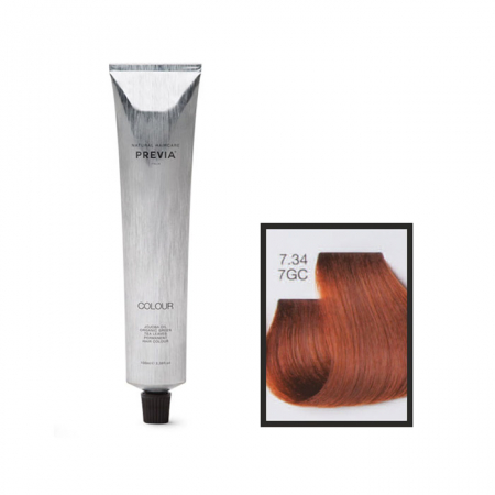 Vopsea de păr Previa Vibrant Shiny Colour - Vopsea permanenta Previa Vibrant Shiny Colour 7.34 7GC Medium Golden Copper Blonde 100 ml