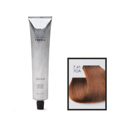 Vopsea de păr Previa Vibrant Shiny Colour - Vopsea permanenta Previa Vibrant Shiny Colour 7.41 7CA Medium Copper Ash Blonde 100 ml