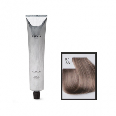 Vopsea de păr Previa Vibrant Shiny Colour - Vopsea permanenta Previa Vibrant Shiny Colour 8.1 8A Light Ash Blonde 100 ml