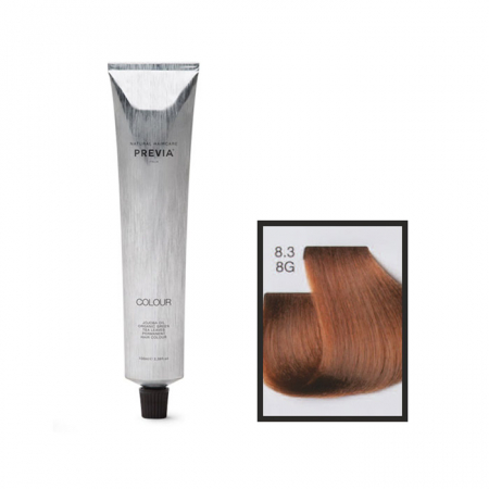 Vopsea de păr Previa Vibrant Shiny Colour - Vopsea permanenta Previa Vibrant Shiny Colour 8.3 8G Light Golden Blonde 100 ml