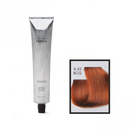 Vopsea de păr Previa Vibrant Shiny Colour - Vopsea permanenta Previa Vibrant Shiny Colour 8.43 8CG Ligth Golden Copper Blonde 100 ml
