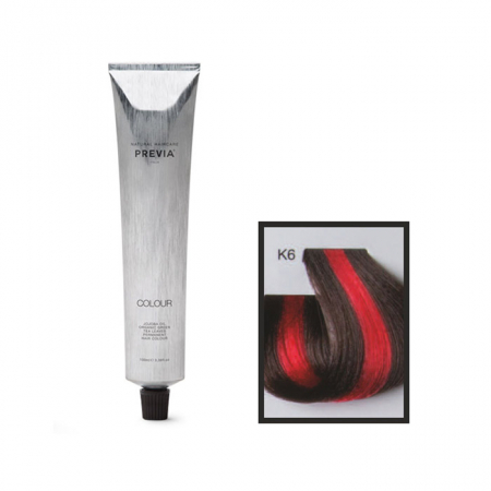 Vopsea de păr Previa Vibrant Shiny Colour - Vopsea permanenta Previa Vibrant Shiny Colour K6 KR Kontrast-Red 100 ml