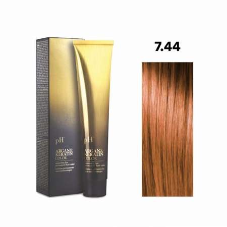 PĂR - Vopsea pH Laboratories Argan & Keratin Intense Copper Blonde 7.44  100 ml