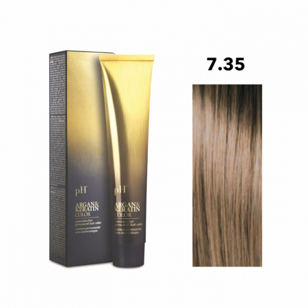 PĂR - Vopsea pH Laboratories Argan & Keratin Warm Brown Caramel 7.35  100 ml