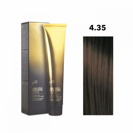 Vopsea de păr pH Laboratories - Vopsea pH Laboratories Argan & Keratin Warm Brown Coffee 4.35  100 ml