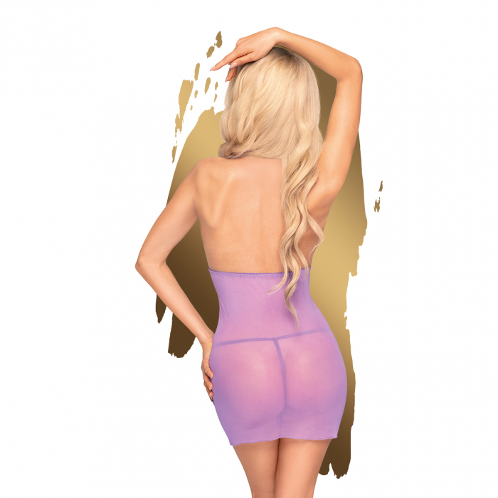Babydoll cu Chilot Tanga mov [3]